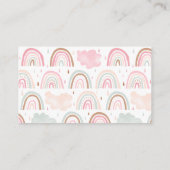 Pastel Regenboog Baby shower Luier Raffle Ticket Informatiekaartje (Achterkant)