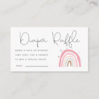 Pastel Regenboog Baby shower Luier Raffle Ticket