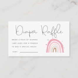 Pastel Regenboog Baby shower Luier Raffle Ticket Informatiekaartje