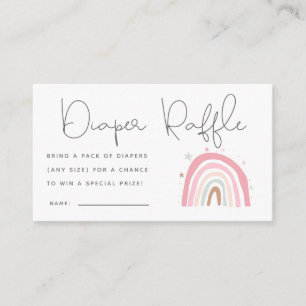 Pastel Regenboog Baby shower Luier Raffle Ticket Informatiekaartje