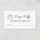 Pastel Regenboog Baby Shower Luiers Biljetten Informatiekaartje (Voorkant)