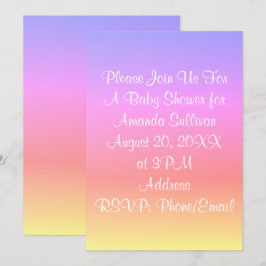 Pastel Regenboog Baby shower Roze Blauw Paarse 4Am Kaart