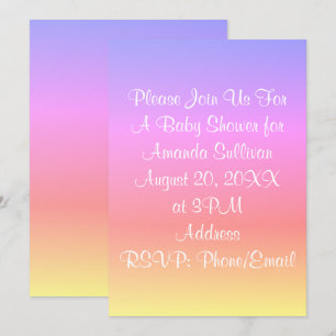 Pastel Regenboog Baby shower Roze Blauw Paarse 4Am Kaart