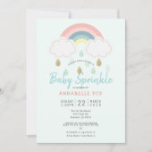Pastel Regenboog Baby Sprinkle Shower Kaart (Voorkant)