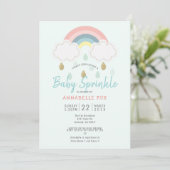 Pastel Regenboog Baby Sprinkle Shower Kaart (Staand voorkant)