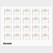 Pastel Regenboog Babyfeest Sticker (Vel)
