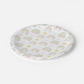 Pastel regenboog babyshower papieren bord (Gekanteld)