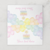 Pastel Regenboog Ballon Plaats Kaart Verjaardagsfe Plaatskaartje (Buitenkant ongevouwen)