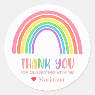 Pastel Regenboog Bedankt Stickers
