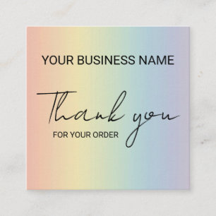Pastel Regenboog Bedankt  Vierkante Visitekaartje