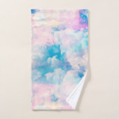 Pastel regenboog bewolkte hemel esthetisch bad handdoek (Handdoek)