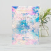 Pastel regenboog bewolkte hemel esthetisch kaart (Staand voorkant)