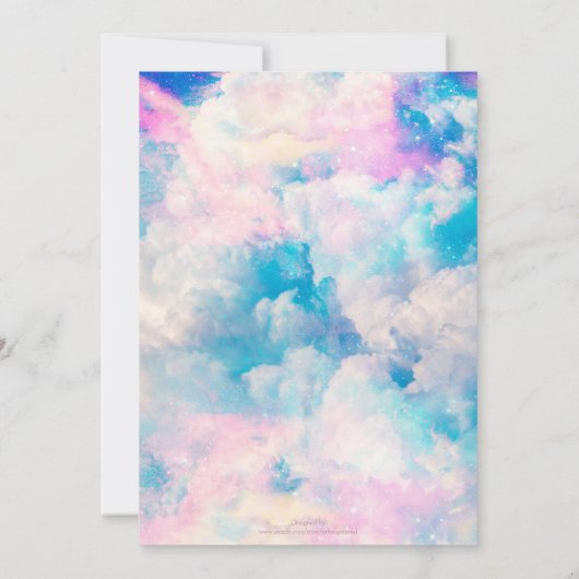 Pastel regenboog bewolkte hemel esthetisch kaart (Achterkant)