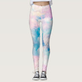 Pastel regenboog bewolkte hemel esthetisch leggings (Voorkant)