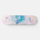 Pastel regenboog bewolkte hemel esthetisch persoonlijk skateboard (Horizontaal)