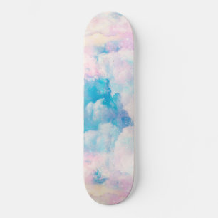 Pastel regenboog bewolkte hemel esthetisch persoonlijk skateboard