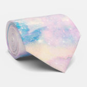 Pastel regenboog bewolkte hemel esthetisch stropdas (Opgerold)