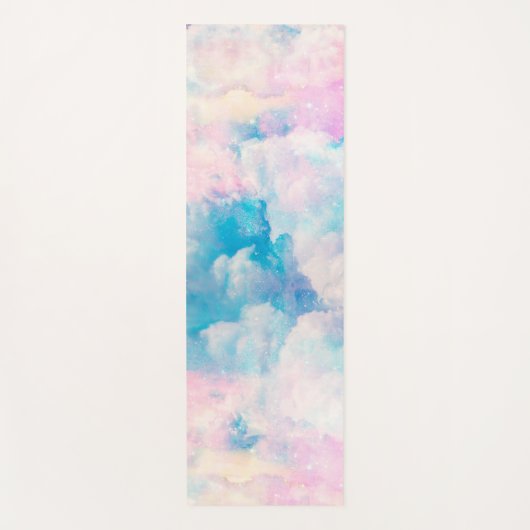 Pastel regenboog bewolkte hemel esthetisch yogamat (Voorkant)