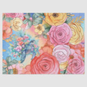 Pastel Regenboog Bloemen Zee Schildpad Tissuepapier (Voorkant)