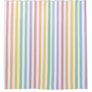 Pastel Regenboog Brede Verticale Streep Douchegordijn