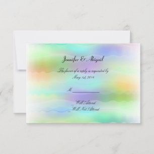 Pastel Regenboog Bruid Bruiloft Reactie Kaart