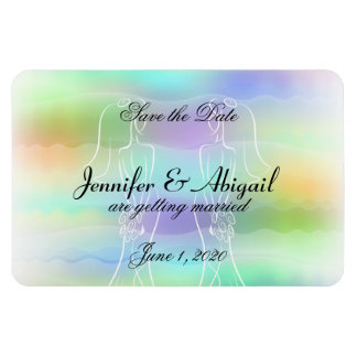 Pastel Regenboog Bruiden Bruiloft Save the Date Magneet