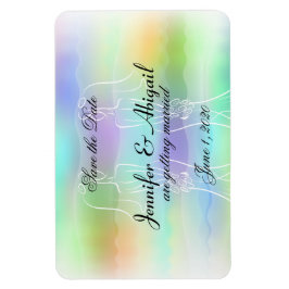 Pastel Regenboog Bruiden Bruiloft Save the Date Magneet