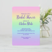 Pastel Regenboog Bruiloftsuitnodiging Kaart (Staand voorkant)