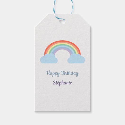 Pastel Regenboog Cadeaulabel (Voorkant)