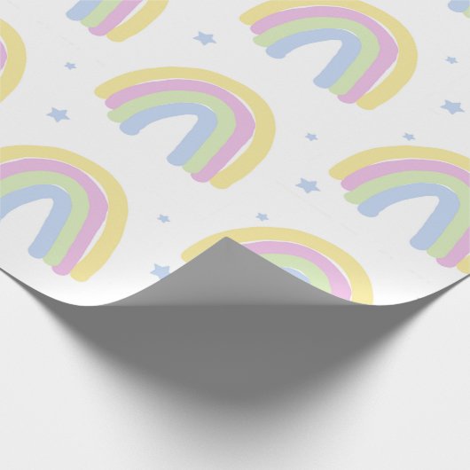 Pastel Regenboog Cadeaupapier (Hoek)