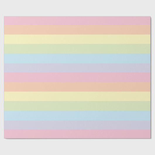 Pastel Regenboog Cadeaupapier (Vlak)