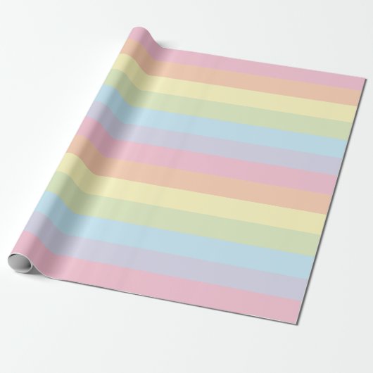 Pastel Regenboog Cadeaupapier (Uitgerold)