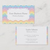 Pastel Regenboog Chevron Patroon Elegante Mode Visitekaartje (Voorkant / Achterkant)