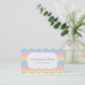 Pastel Regenboog Chevron Patroon Elegante Mode Visitekaartje (Staand voorkant)