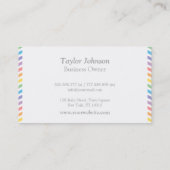 Pastel Regenboog Chevron Patroon Elegante Mode Visitekaartje (Achterkant)