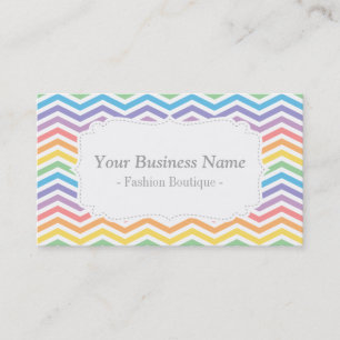 Pastel Regenboog Chevron Patroon Elegante Mode Visitekaartje