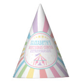Pastel Regenboog Circus Carnaval Verjaardag Pet Feesthoedjes (Voorkant)