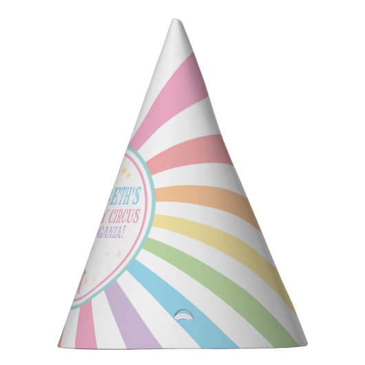 Pastel Regenboog Circus Carnaval Verjaardag Pet Feesthoedjes (Rechts)