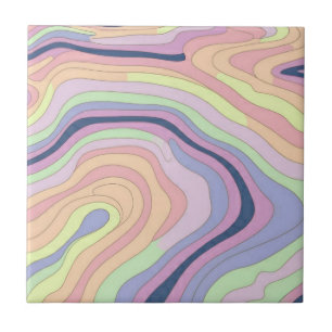 Pastel Regenboog contour patroon groot Tegeltje