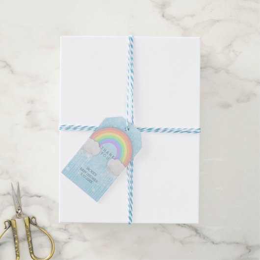 Pastel Regenboog Dank Je Cadeaulabel (Met Touw)