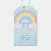 Pastel Regenboog Dank Je Cadeaulabel (Voorkant)