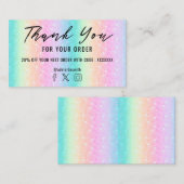 Pastel Regenboog Dank u visitekaartje (Voorkant / Achterkant)