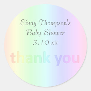 Pastel regenboog Dank u wel Ronde Sticker