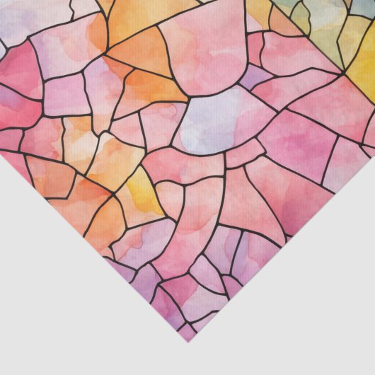 Pastel Regenboog Decoupage Tissuepapier (Detail)