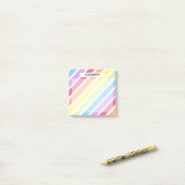 Pastel Regenboog Diagonale Strepen Personaliseer Post-it® Notes (Op bureau)