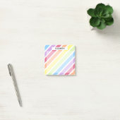 Pastel Regenboog Diagonale Strepen Personaliseer Post-it® Notes (Kantoor)