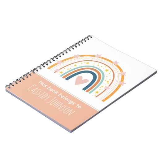 Pastel regenboog dit boek behoort tot het kinder n notitieboek (Linkerzijde)