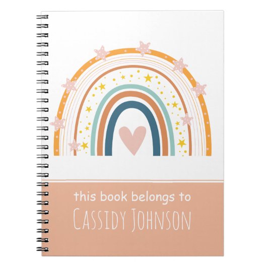 Pastel regenboog dit boek behoort tot het kinder n notitieboek (Voorkant)