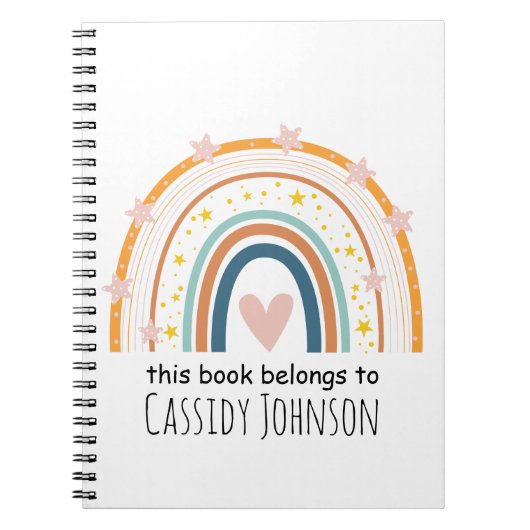 Pastel regenboog dit boek behoort tot het kinder n notitieboek (Voorkant)