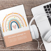 Pastel regenboog dit boek behoort tot het kinder n notitieboek